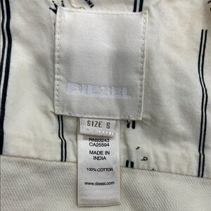 Diesel Cream and Black Striped Shirt